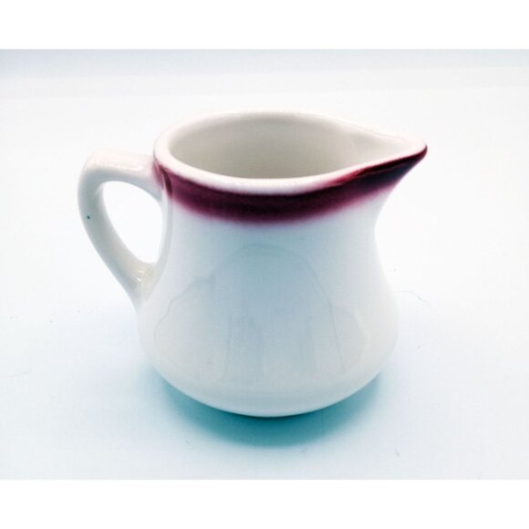 Creamer Pitcher Homer Laughlin Best China White Red Porcelain Vintage Serveware - Picture 7 of 15